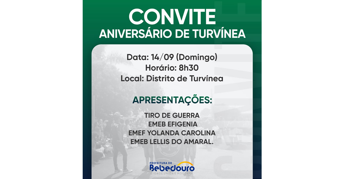 Distrito de Turvínea celebra aniversário com apresentações escolares e Tiro de Guerra